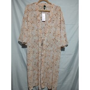 Wild‎ Fable Kimono Duster Floral Print Tie Front Lightweight OSFM